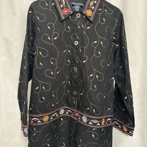 Denim & Co. Black Embroidered Blazer/ Jacket